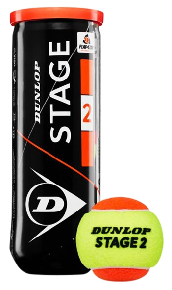 Koker met 3 tennisballen DUNLOP Stage 2