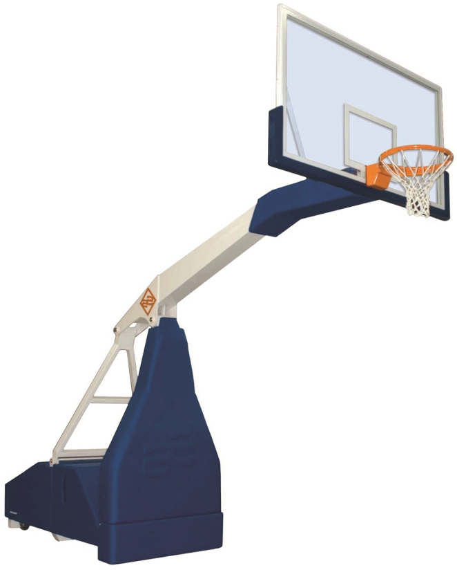 Mobiel basketbaldoel met overhang 225cm