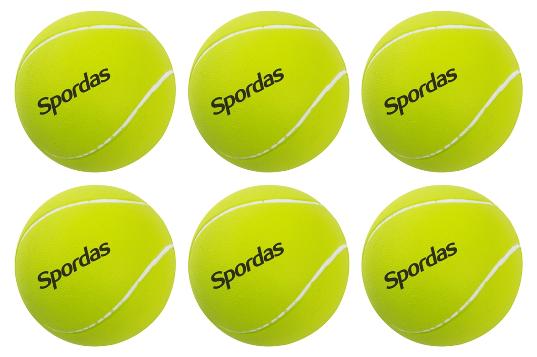 Set van 6 tennisballen van schuim met hoge dichtheid