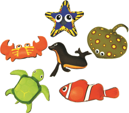 Set van 6 verzwaarde zeedieren