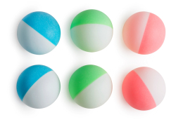 Set van 6 tweekleurige tafeltennisballen
