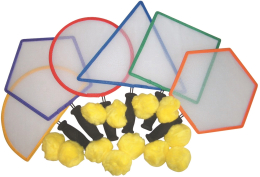 Kit de 6 raquettes géométriques et balles coton